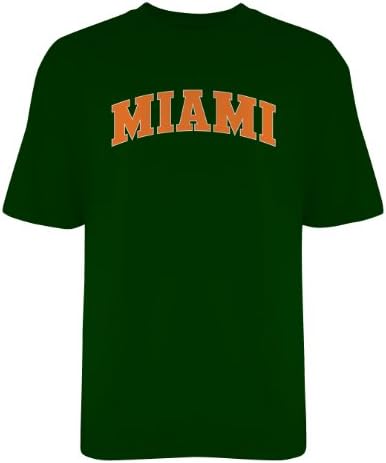 Authentic Sports NCAA Miami Hurricanes Licensed T-Shirt, Medium, Forest Green
