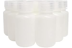 LABBOX KENZIUM - Confezione da 12 flaconi con tappo a vite | collo largo | 30 ml | Traslucido | polietilene | per laboratorio | ideale per la conservazione di campioni solidi e liquidi