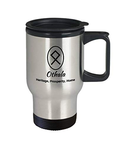 Othala Rune Travel Mug Gift Norse Rune Mug Viking Rune Mug Rune Stones Mug Divination Mug Oracle Mug Elder Futhark Rune Mug