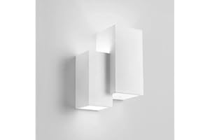 Eurekaled Applique in Gesso Ceramico Rettangoli parallelepipedi - Attacco G9 - Luce Diffusa ideale come Lampada da muro Camera da Letto- Applique Verniciabile design Moderno