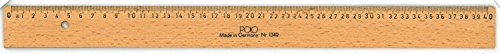 Preisvergleich Produktbild Polo hochwertiges 40 cm Holzlineal aus lackiertem Buchenholz mit Metalleinlage 1340