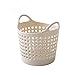 Produktbild Loxmy Mini Desktop Storage Trash Basket Creative Trash Can Kosmetik Bleistift Korb Multifunktional Regalbox Storage Box Aufbewahrungskorb Schrankkorb Runden Desktop Storage Basket für (Beige)