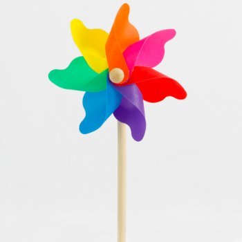 Windspiel – Moulin 14 Rainbow – UV-beständig und wetterfest – Windrad: Ø14cm, Standhöhe: 32cm – fertig aufgebaut inkl. Standstab (Rainbow) - 4