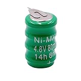 vhbw NiMH Ersatz Knopfzellen-Akku (4X Zelle) Typ V80H 80mAh 4.8V passend für Modellbau-Akkus, Solar-Leuchten UVM.