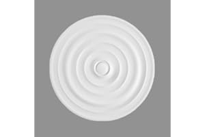 PROVISTON | Rosace en stuc | Diamètre: 400 mm | Polystyrène | Blanc | Montage facile | Rosace de plafond | Décoration murale