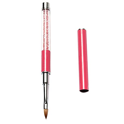 Sanwood Carve Marble Nylon UV Gel Acrylic Nail Art Tips Pen Painting Drawing Brush (Pink 4#)