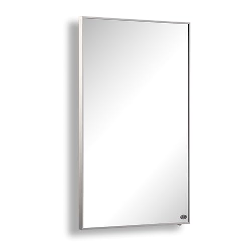 Könighaus Riscaldamento a infrarossi a specchio, 1000 W con termostato, riscaldamento a specchio a risparmio energetico e 5 anni di garanzia, riscaldamento da parete a infrarossi con cornice bianca