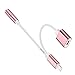 Price comparison product image iPhone 7 Audio Cable, DISDIM 2 in 1 Lightning to 3.5mm Aux Female Headphone Jack Adapter with Extension Charger Port for iPhone 8 / 7 / 6 - Headphone, Earphone (Rose Gold)