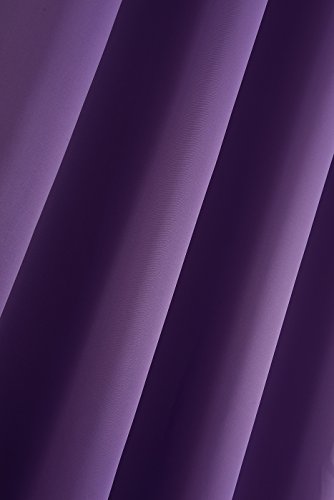 Verdunklungsgardine blickdicht, 2 Stück 245×140 (HxB), Lila Ösen Thermo Vorhang Gardine Verdunklungsvorhang Blackout, 206000 - 6
