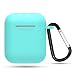 Produktbild Next Generation Light Slimline Airpod Case Schutzhülle Silikon Cover + Skin für Apple Airpods Ladehülle mit Karabinerhaken