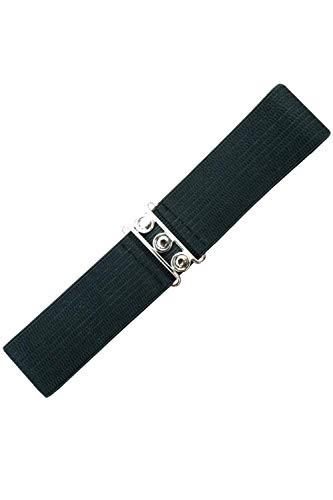 Banned Ceinture Large de Rétro Vintage Élastiquée (Medium, Noir)