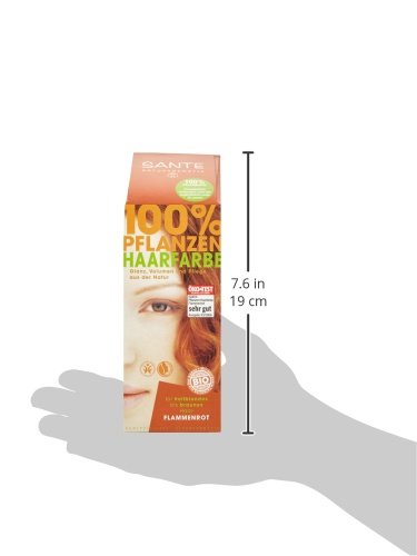 SANTE Naturkosmetik Pflanzen-Haarfarbe Pulver flammenrot (100 g) - 5