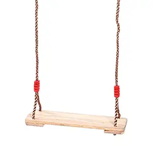 Swing, Strong Load-Bearing Wear?Resistant Wooden Swing for Entertainment(Medium, Blue)