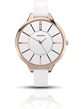 Sekonda weiß Lederband Damen-Armbanduhr 2413