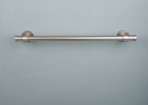 Handtuchstangen Ø 20 mm, Länge: 80 cm, gebürsteter Edelstahl – komplett - 2