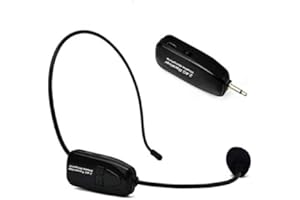 MUMUWIND 2.4G drahtloses Mikrofon-Headset, kabelloses Mic-Headset und Handheld 2 in 1 wiederaufladbar für Sprachverstärker, Bühnenlautsprecher, Reiseführer, Unterricht, Predigen und öffentliches Reden