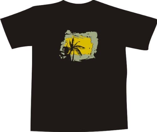 T-Shirt E470 with multicolored frontprint colored shirt XXL - artistic beauty of the beach