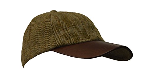Walker & Hawkes - Kids Derby Tweed Baseball Cap Leather Peak Hunting Shooting Countrywear hat one-Size