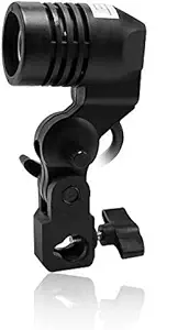 HIFFIN Imported Photography Photo Light Lamp Bulb Single Holder E27 Socket Bracket Studio EU Plug, - Black