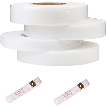 Rbleote 4 Stück Saumband Zum Aufbügeln Waschfest 64 Meter 20mm Und 10mm Breite Umnähband Zum Bügeln Gardinen Kürzen Ohne Nähen Saumband Für Textilien, Hosen, Gardinen Schwarz Und Weiß