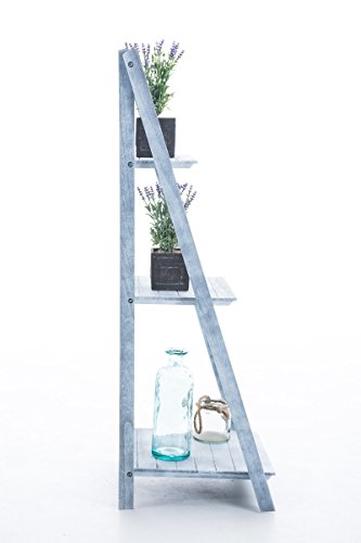 CLP Leiterregal, Treppenregal YANA, 3 Böden, dekoratives Holz-Regal ca. 110 x 40 x 40 cm grau - 4
