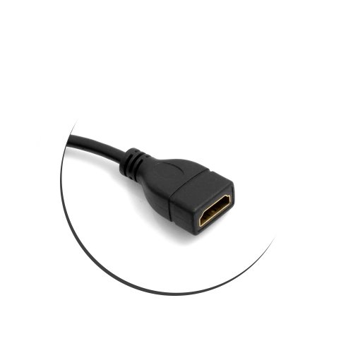 SYSTEM-S Mini HDMI Aufwärts Gewinkelt Winkel Winkelstecker 90° Grad zu HDMI Eingang Buchse Kabel 22 cm - 2