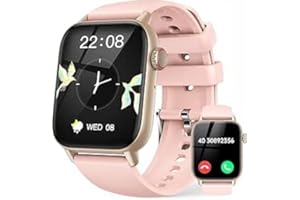 LLKBOHA Smartwatch-Damski - Inteligentny Zegarek z Ekranem 1,85", Wykonywanie/Odbieranie Połączeń, Całodobowy Monitor Pracy Serca,Tlenu We Krwi,Krokomierz,Monitor Snu, dla Android iOS