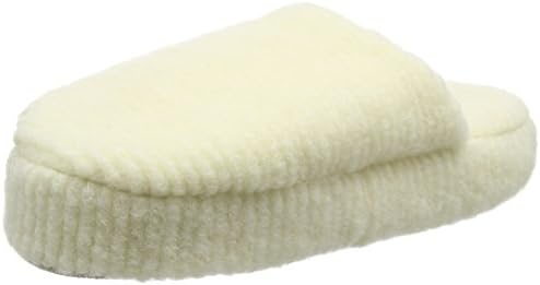 Woolsies Women’s Waffle Natural Wool Mule Open Back Slippers, Beige (Cream), 5 UK 38 EU