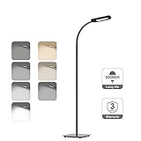 Modos de luz opcionales: Esta lámpara de pie LED presenta 3 modos de colores. Blanco cálido 3000K, blanco natural 4000K y blanco frío 6000K, respectivamente para diferentes entornos. Con una memoria de operación para recordar su preferencia de luz. Modos de luz opcionales: Esta lámpara de pie LED presenta 3 modos de colores. Blanco cálido 3000K, blanco natural 4000K y blanco frío 6000K, respectivamente para diferentes entornos. Con una memoria de operación para recordar su preferencia de luz.