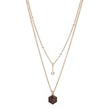 Verschluss: Karabiner Fossil Damen-Strang-Halskette Edelstahl Quarz JF03064791