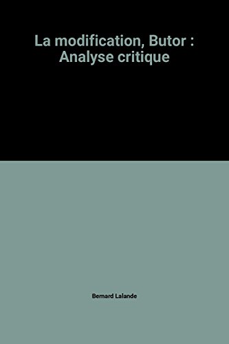 couverture de : LA MODIFICATION de BUTOR