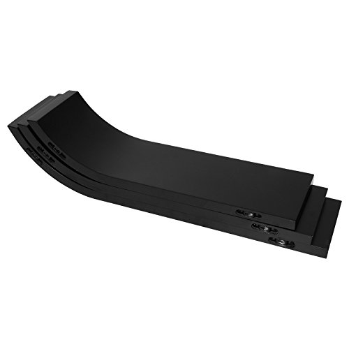 Wandregal MDF Holz Hängeregal Bücherregal CD DVD Aufbewahrung Regal Schwarz RG9271sz - 5