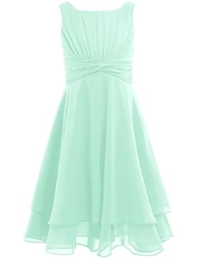 CHICTRY Kinder Mädchen Kleid Festlich Prinzessin Partykleid Hochzeit Chiffon Festzug Brautjungfer Gr. 104-164