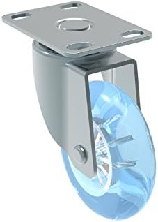 Schioppa, GL 310 GEL Blue, 3" (75 mm) Swivel Non-Brake Caster, Non-Marking Polyurethane Wheel, 100 lbs, Plate: 2 x 2-1/2" (BH 1 x 2")