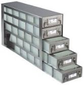 Alkali Scientific UFDDP-65 Stainless Steel Upright Freezer Drawer Racks for 96 Deep Well Microtiter Plates, 21-1/2" Length x 5-7/16" Width x 10-1/8" Height