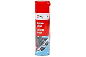 Würth Spray de silicona 500 ml Protege, cuida y aísla de forma duradera con buen efecto deslizante en piezas de plástico, goma y metal en el interior y exterior del vehículo.