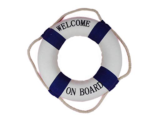 Mini bouée de sauvetage bleu porcelaine blanc 14 cm maritim kellerbar knorr filet de pêche décoratif gTT