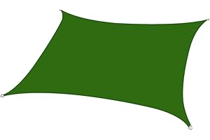GLAMPTEX Sun Shade Sail Awning Rectangular Waterproof Garden Sun Sail Outdoor Patio Party Sunscreen Awning Canopy 98% UV Block With Rope (4m x 5m, Green)
