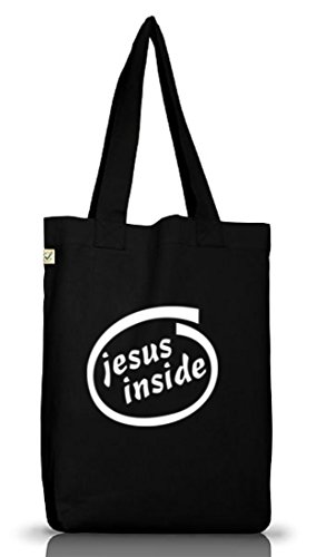 Shirtstreet24, Jesus Inside, christlicher Jutebeutel Stoff Tasche Earth Positive (ONE SIZE)