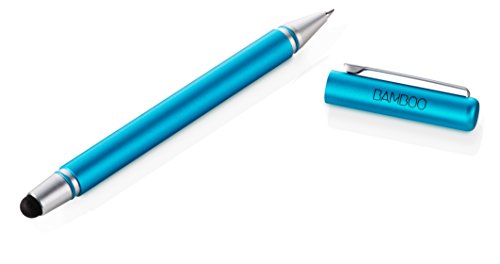 Wacom CS-170B Bamboo Stylus Duo 3. Generation, Touchscreen-Eingabestift für iPad, iPhone, Android Tablets, Smartphones mit austauschbarer Pen Carbonspitze und Kugelschreiber, blau