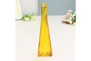 Young21 Couleur Clair Mini Vase en Verre Zakkz Fleur Bouteille Ornements en Verre Fleur Organiser La Décoration Intérieure - Jaune