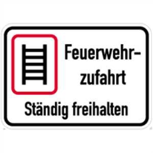 Schild Feuerwehrzufahrt ständig freihalten Alu 35x50cm