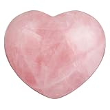 Nupuyai Rose Quartz Heart Palm Worry Stone for Chakra Reiki, Healing Crystal Love Stone for Home Decoration 45mm