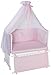 Produktbild Easy Baby 168-05 Beistellwiege dream und drive weiss, Inklusive Matratze 269, Nestchen, Spannbetttuch, Himmel rose