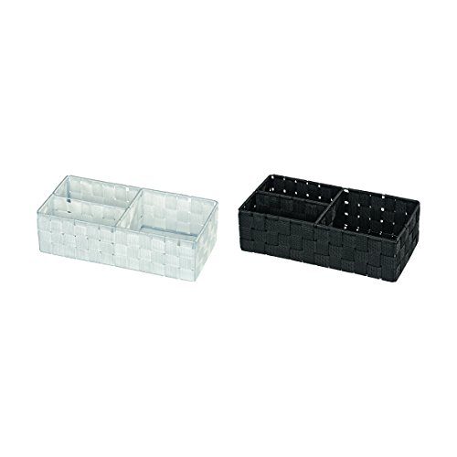 WENKO 20980100 Organizer Adria Schwarz – 3 Fächer, 100 % Polypropylen, 35 x 10 x 17 cm, Schwarz - 5