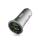 Mivi 2 Port 4.8A Full Metal Body Car Charger,(Gunmetal)