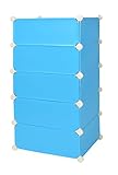ts-ideen Steckregal-System Kinder Schuhschrank Kinderregal Steck Regal Standregal Schuhregal Sideboard in Blau mit süßen Motiven 93 x 49 cm - 3