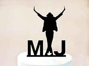 Michael Jackson Cake Topper Michael Jackson Party Michael Jackson Birthday Michael Jackson Decoration Music Theme Wooden Or Acrylic Cake Topper Cake Decoration Amazon Fr Cuisine Et Maison
