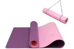 Oak & Tea Tapete de yoga grueso y antideslizante para mujeres/hombres, esterillas de ejercicio para gimnasio en casa con corr