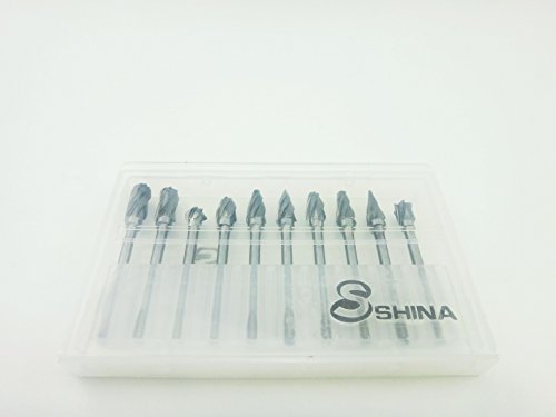 SMO 10 Stück Hartmetall-Frässtift-SET SMO 10 pec 1/20.32 cm-für Dremel-Werkzeug für Heimwerker Holzbearbeitung, Schnitzen Gravur Bohren - 5